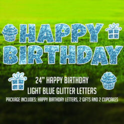 24" Happy Birthday Yard Sign Set